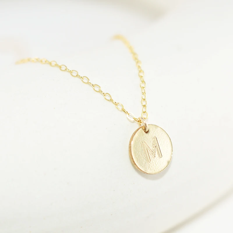Long Necklace Handmade Coin Choker Gold Filled Disk Pendant  Letter Necklace Collier Femme Kolye Collares Women Jewelry