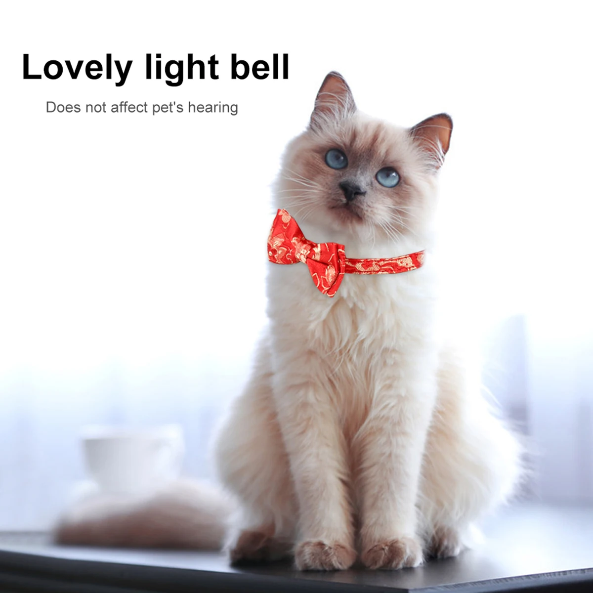 

1pc Cat Collar Adjustable Bell Design Chinese Style Pet Supplies Neck Ring For Cats Comfortable Fabric Pet Necklace