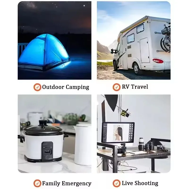 NEW 220V 300W 90AH LIFEPO4 Portable Campsite Mobile Power Supply Camping Storage Mobile Mobile Laptop Load