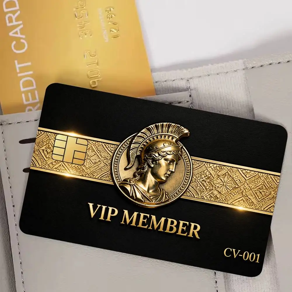 Black VIP Member Film Skin Cover Credit Card Stickers 4PCS Debit Front Decoration Bank Bus Pass Waterproof