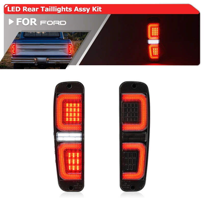Conjunto de Luces Traseras LED Ahumadas de Repuesto para Ford F100 F150 F250 F350 1973-79, Bronco 1978-79, Econoline Serie E 1975-91