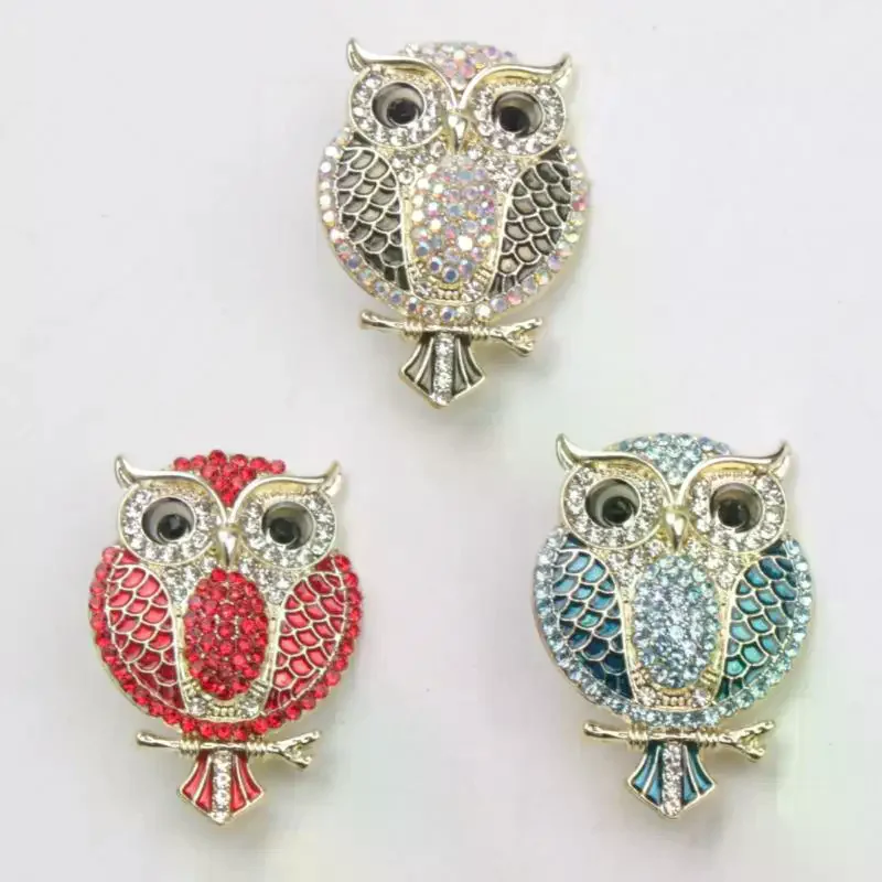Fashion Metal Animal Rhinestone Owl Brooch For Women Clothing Coat Jewelry Accessries Gifts