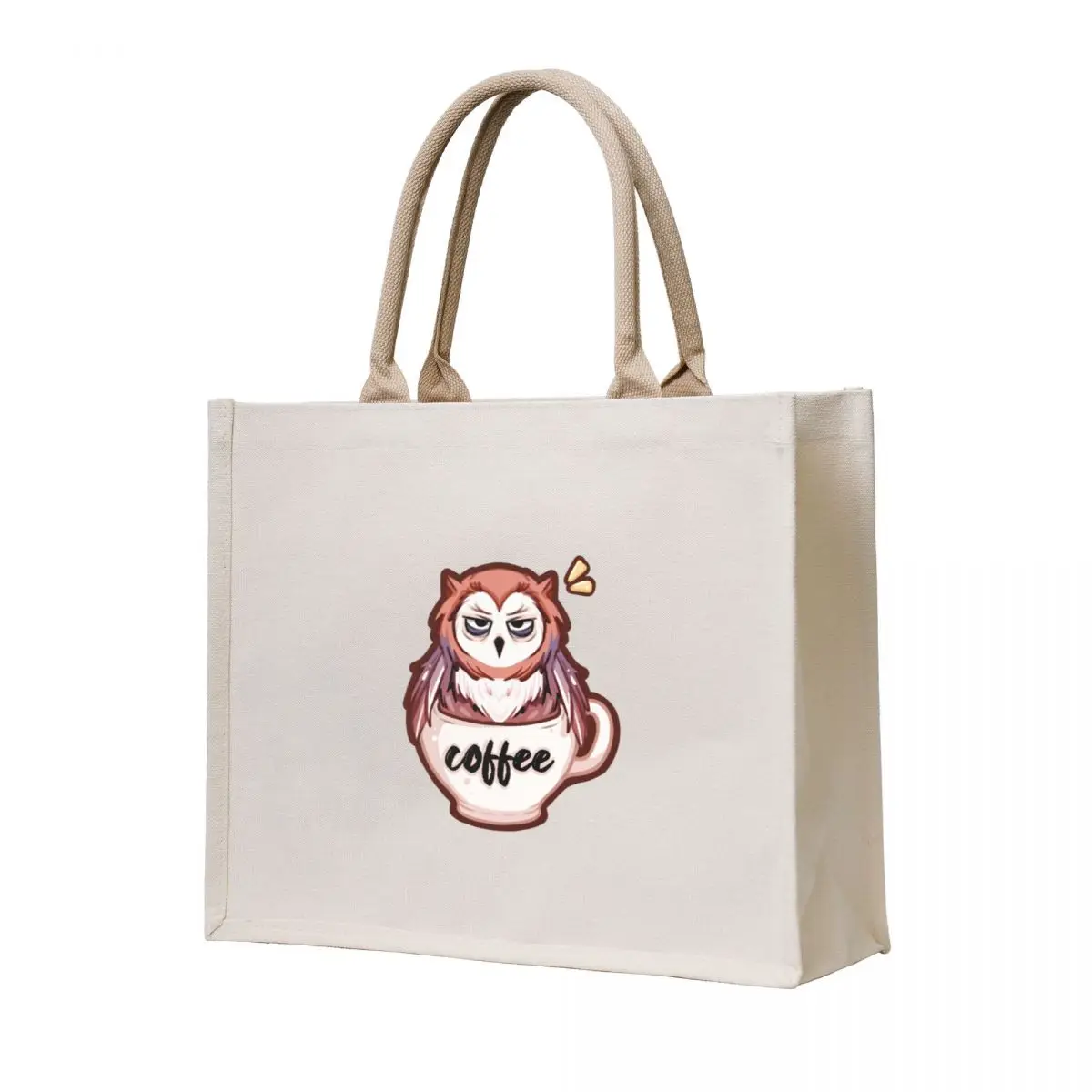 

Owl in a cup of coffee Tote Bag tote bag woman Beach bag large size bags shopping