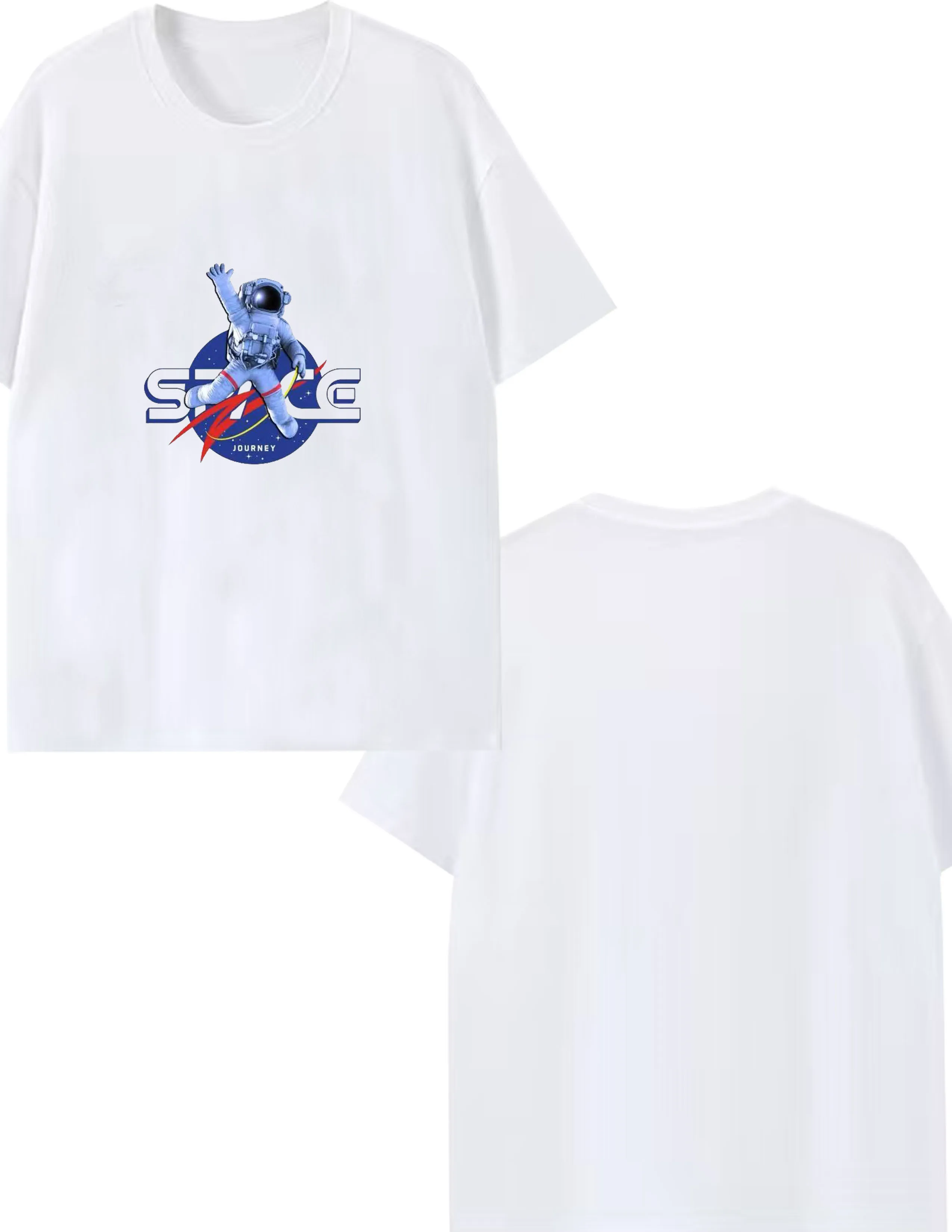 

Men Women Casual Astronaut Space Journey Print Short Sleeve T Shirts Summer Fashion Loose Fit Crew Neck Comfortable Tees