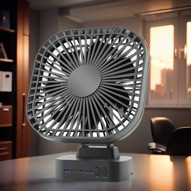 

Rechargeable Mini USB Fan, 7 Blades Strong Wind, 3 Speeds & Timer, Portable Quiet Personal Fan for Office Desk, Camping, Outdoor