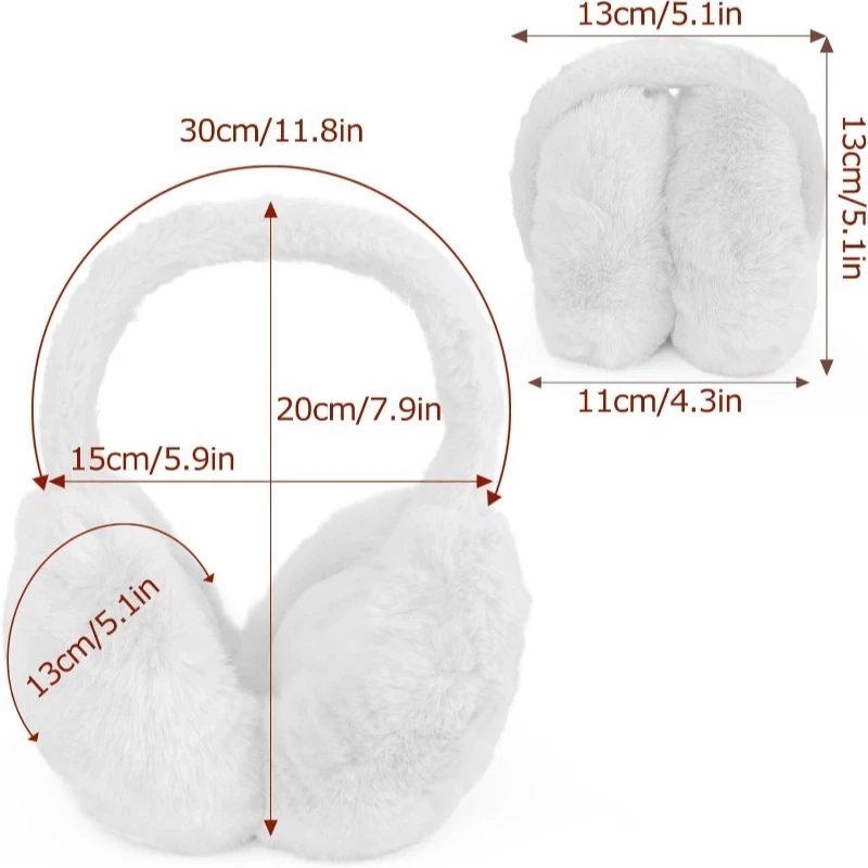 男性と女性のための折りたたみ式イヤーマフ,ふわふわ,ヘッドバンド,冬,1個