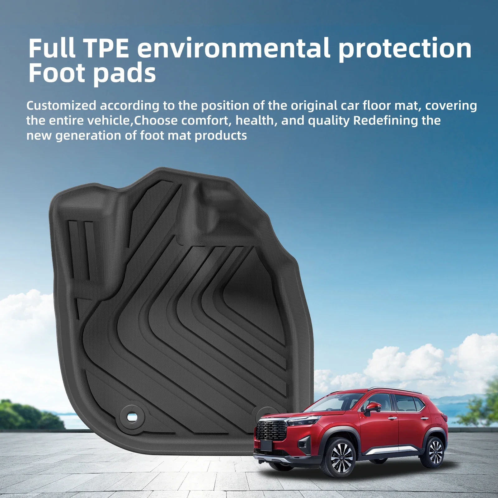 LUCKEASY for Honda WR-V WRV 2025 Car Floor Mats TPE Waterproof Wear-resistant Cargo Liner Trunk Mat Right Rudder Car Accessories