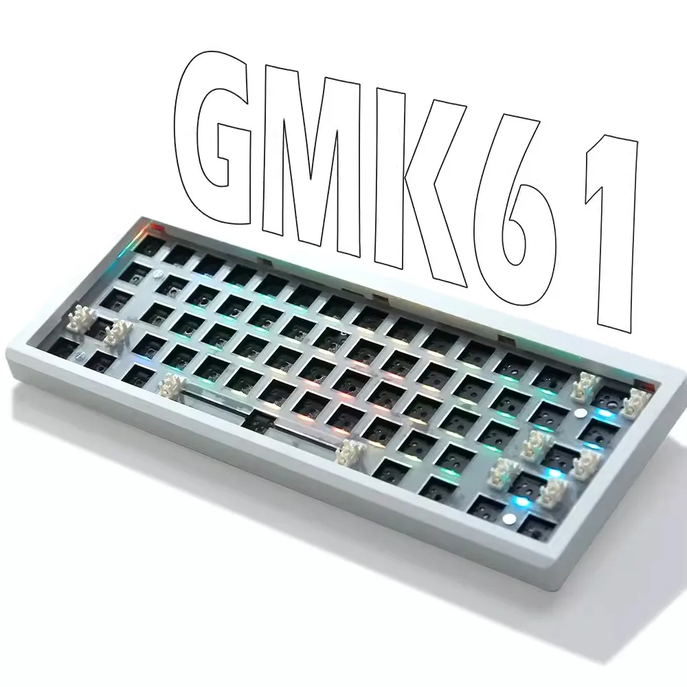 

GMK61 Customized 3 Mode Wireless 2.4G Hot Swap Gaming Mechanical Keyboard KIT With Display Screen RGB Backlit Gasket Structure