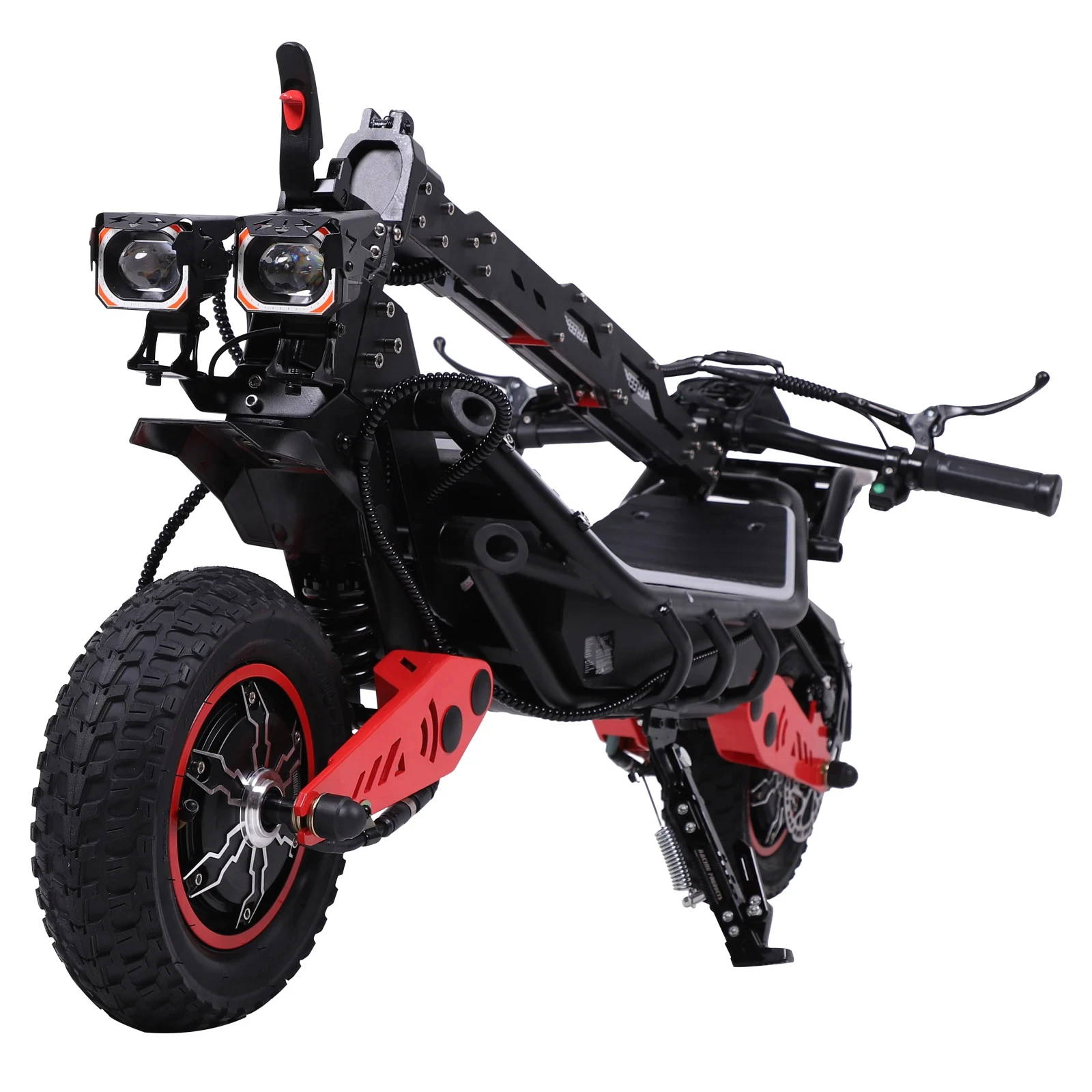FREEBOY H10 Klappbarer Elektroroller 6000W Doppelmotor 60V28AH Lithium-Batterie Hydraulische Bremse 75km/h E-Scooter Abnehmbarer Werkzeugkasten 12-Zoll-Reifen All-Terrain Offroad E-Scooter für Erwachsene – Detail 16