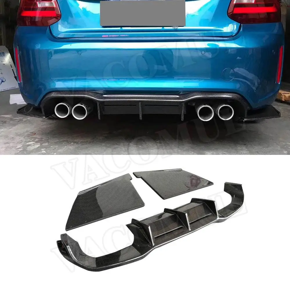 

Carbon Fiber Racing Rear Bumper Diffuser Lip Spoiler for BMW 2 Series F87 M2 2016 2017 2018 2019 ABS Bumper Aprons Splitters