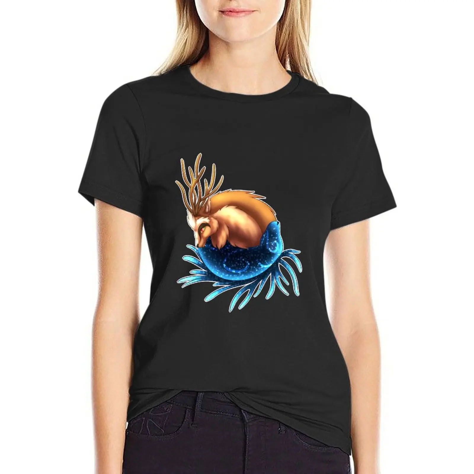 

The Forest Spirit T-Shirt animal print funny cute tops Female clothing designer clothes Women luxury
