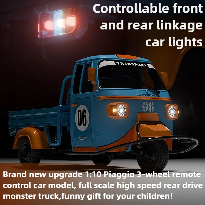 Cool Stuff Toy Car Funny Gift-Kawaii 1:10 Full-scale High-speed 3-wheel Rc Truck,Remote Control Car,Toys For Boys,Monster Truck
