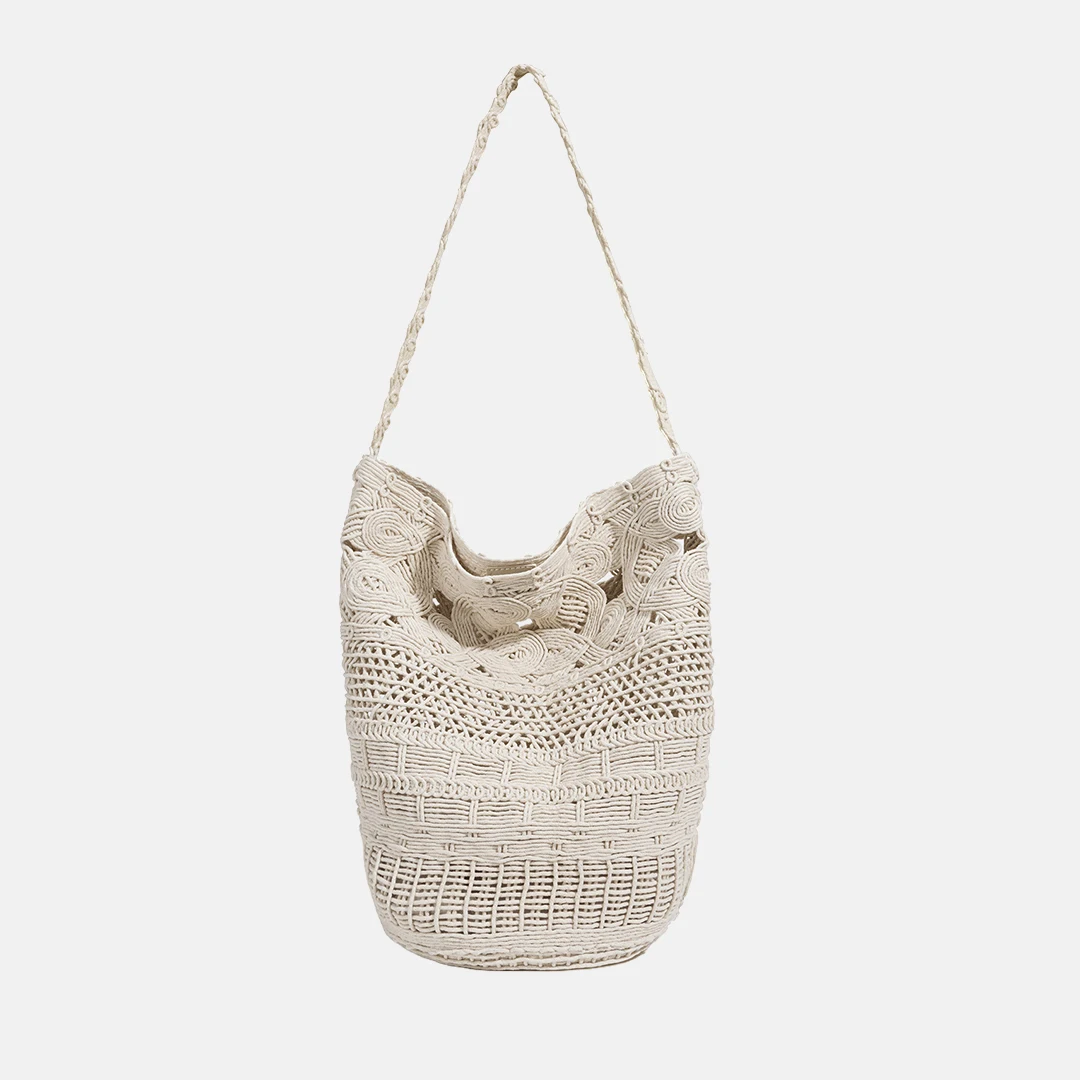 Mendy Woman Bucket Bags Knitting Shoulder Bags Chic Hollow Out Woven Bag Handbag Bohemian Seaside Vacation Beach Bag 2026 New In