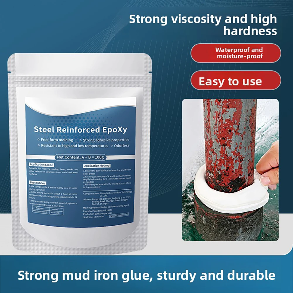 Epoxy Resin Adhesive,Steel Reinforced Epoxys Puttys Waterproof High Strength Filler Fast Repair Clay,For Pipe Leaks/Crack Repair