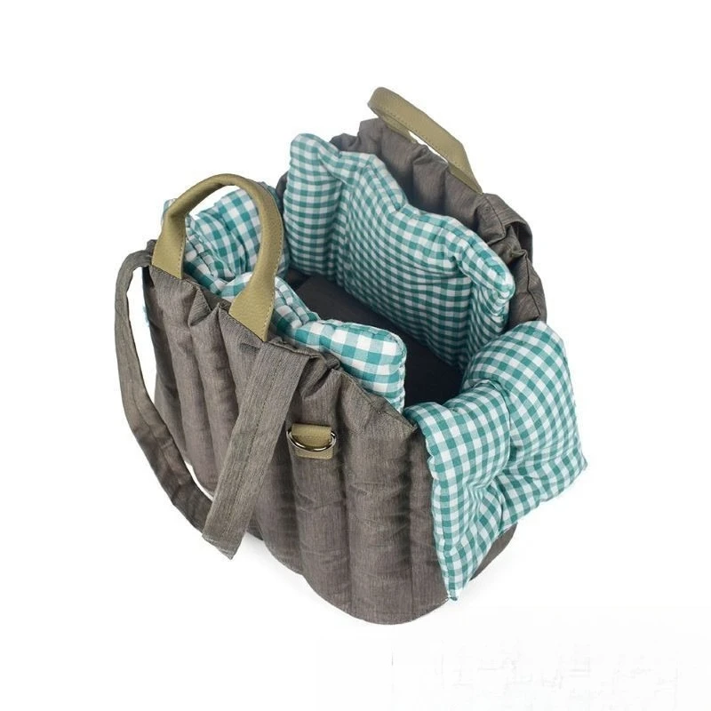 

Large capacity plaid rib pet going out handbag cat dog car bag