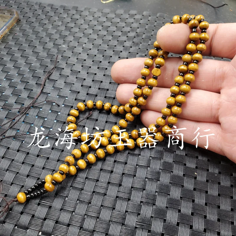 Jade Pendant Rope Door Frame5mm round Beads Pendant Rope Wood Peace Buckle as Right as Rain Pendant Rope Sweater Chain