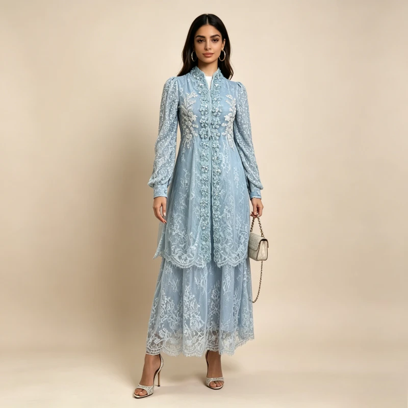 

Beading Dresses Women Eid Abaya Party Long Dress Morocco Jalabiya Muslim Ramadan Kaftan Dubai Vestidos Maxi Gown 2026 Abayas