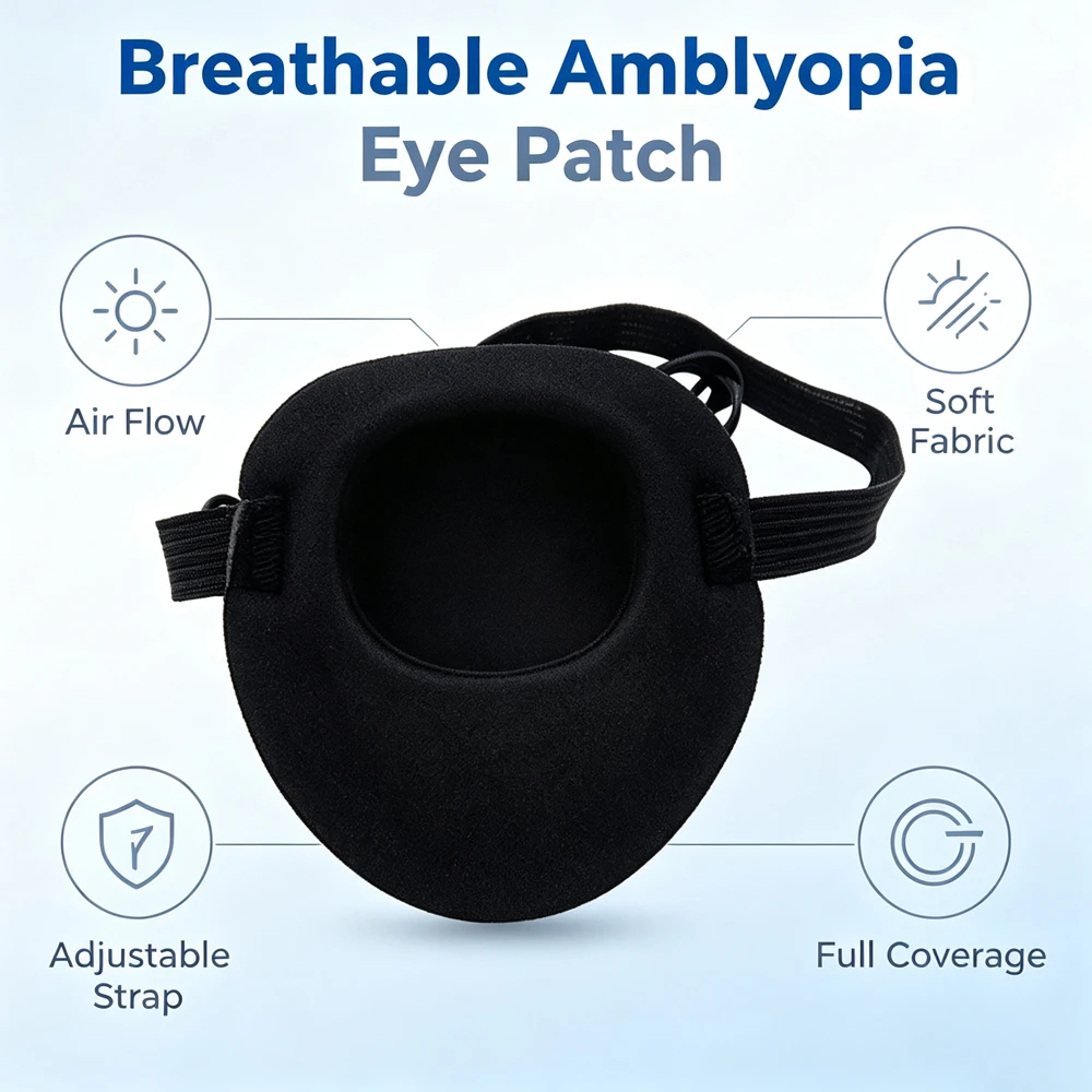 1PC Eye Patch for Kids & Adults – Soft Comfortable Occlusion Mask with Adjustable Buckle for Amblyopia, Lazy Eye Recovery