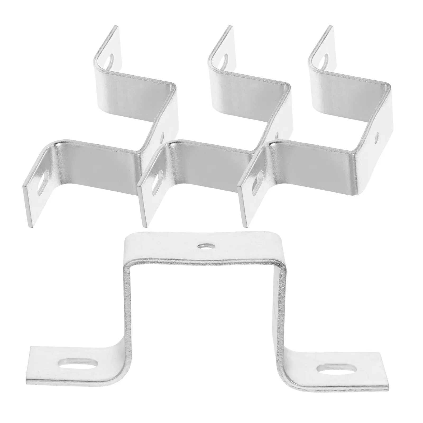 4Pcs Copper U-Clamp Rail Bracket Versatile Flat U-Shaped Mounting Bracket for Breaker Panels Din Rails Deck Fence Post Tie
