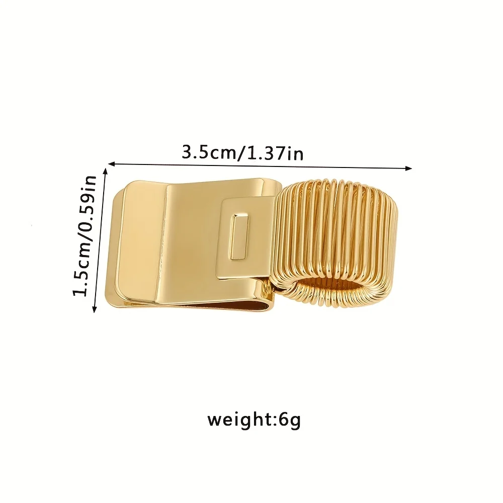 1pc Heavy-Duty Metal Pen Clip with Spring - Secure Grip Notebook Paper Clip, Minimalist Desk Organizer for School, Office