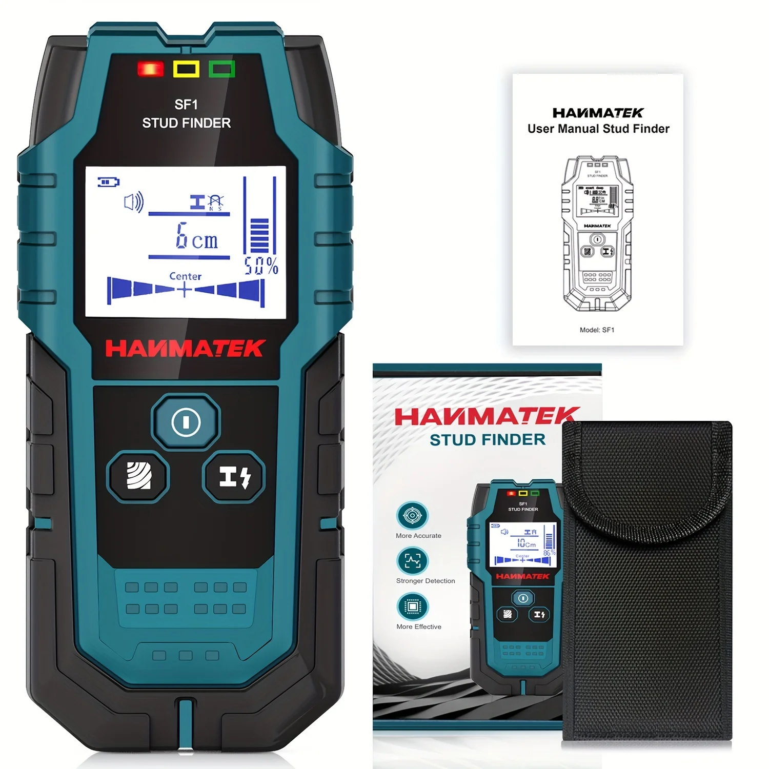 HANMATEK SF1 Balkensucher für Holzbalken und Metallerkennung bei Spannkabeln, Metall-Tiefenmessung, Wanddetektor-Scanner – Detail 6