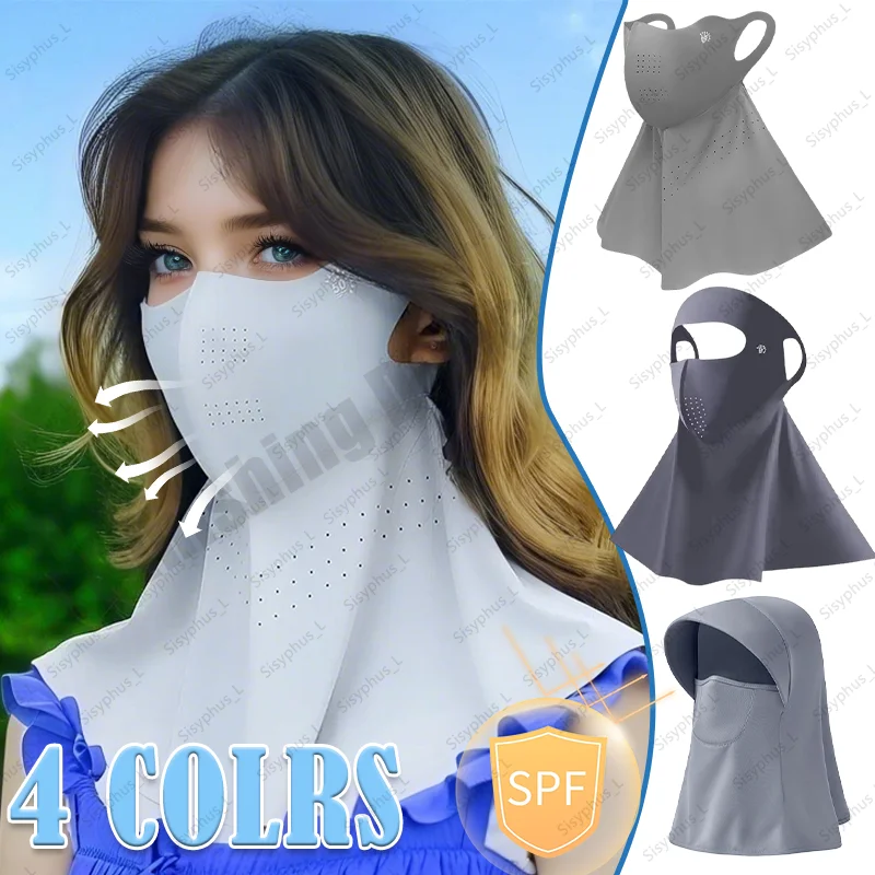 3IN1 جديد الصيف تنفس قناع الحرير الجليد واقية من الشمس المضادة للأشعة فوق البنفسجية ركوب في الهواء الطلق تنفس الجليد الحرير الرقبة حامي قناع واقية من الشمس #1