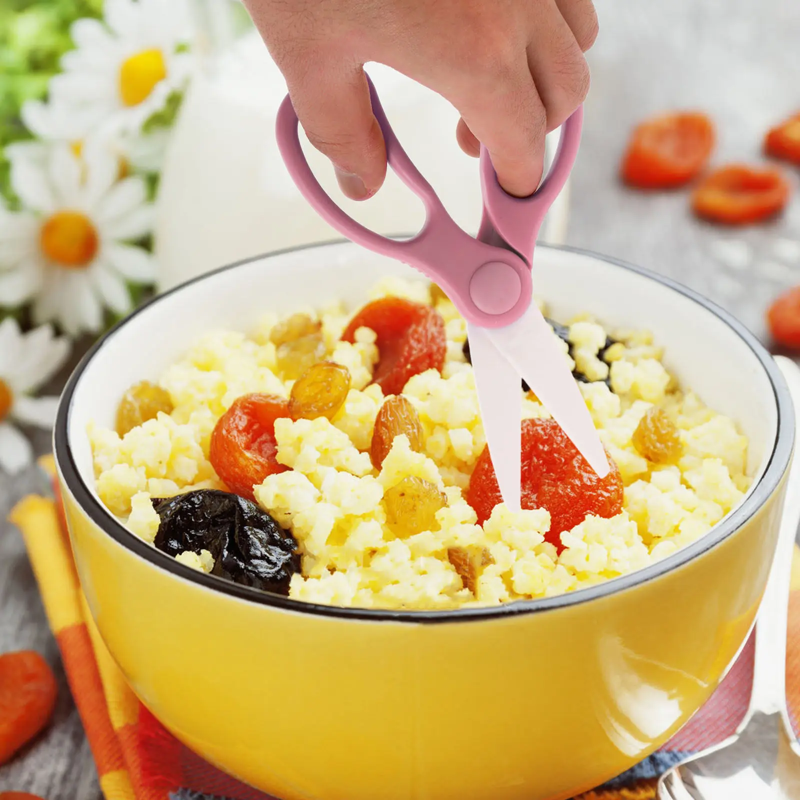 

Ceramic Baby Food Supplement Scissors Pink Detachable Portable Baby Food Prep Cutter Travel Kitchen Safety Tool