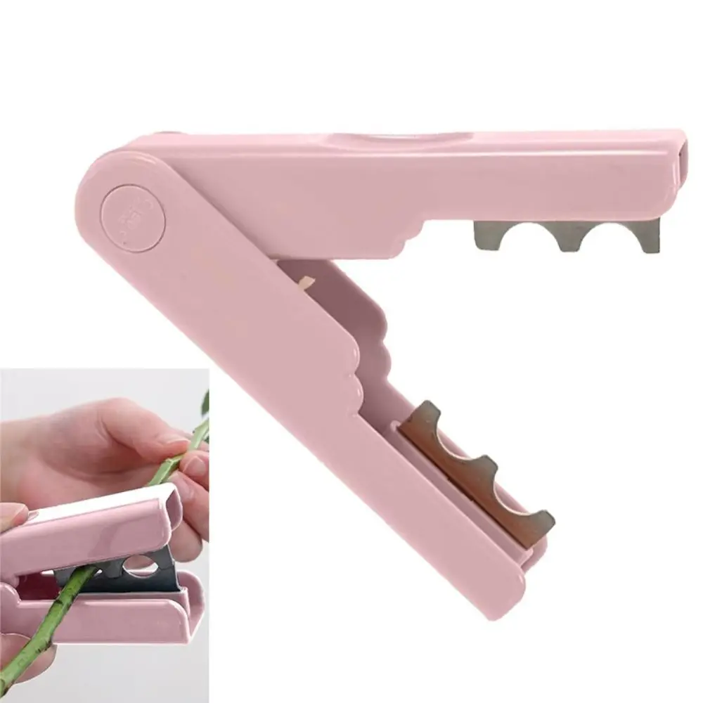 Auto Buckle Rose Thorn Stripper Finger Groove Pliers Flower Stem Leaf Cut Remover Gardening Supplies Home Accessories