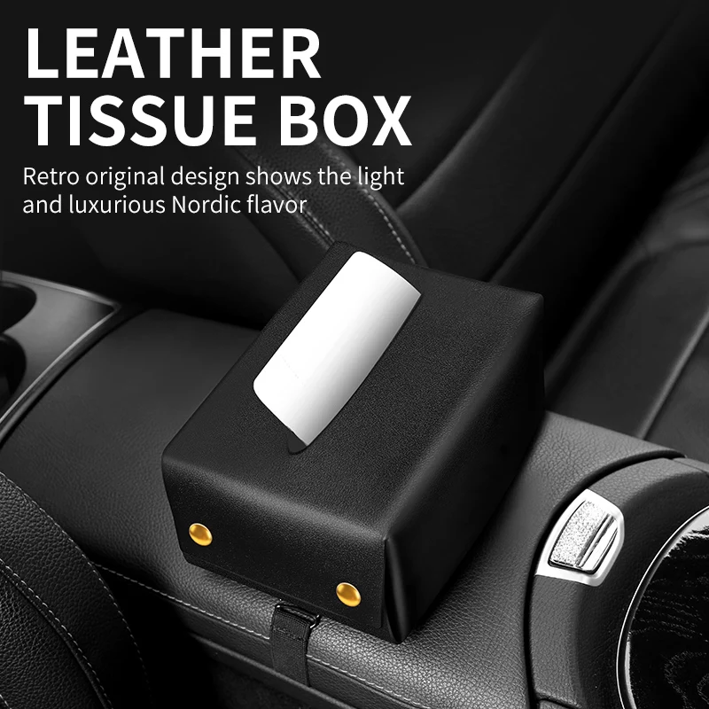 

Car tissue box hanging sun visor chair back armrest box car drawing box hanging creative leather car interior supplies