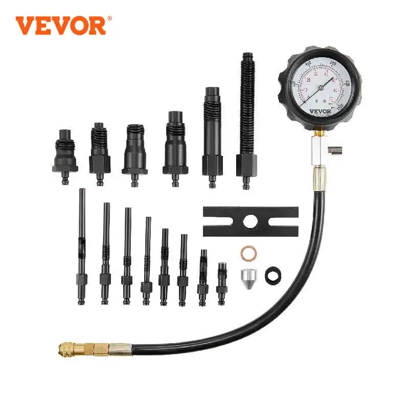 VEVOR-Motor Diesel Compressão Tester, Cilindro Pressão Teste Tool Kit, Diesel Injector Tester, Verifique Cilindros para Caminhões, 18 Pcs