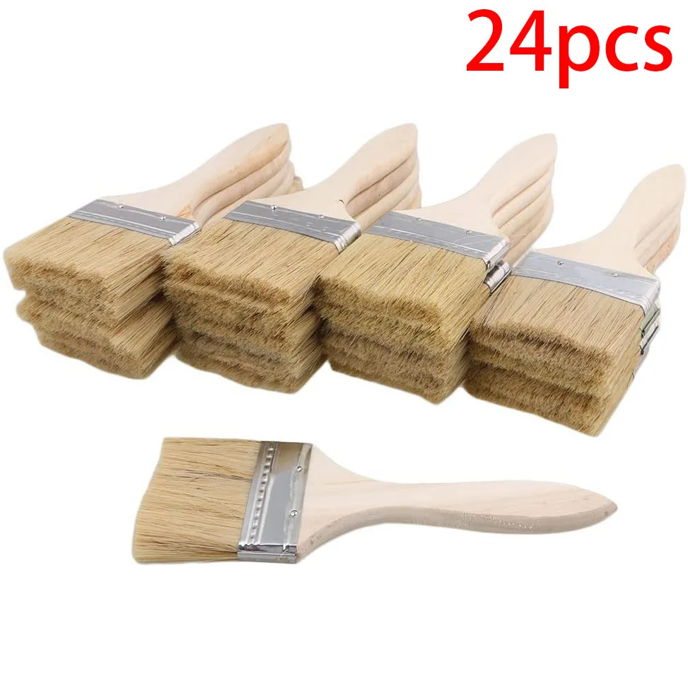 24Pcs Paint Brushes 70Mm Chip Paint And Varnish Brush Perfect For Wall And Wood Painting Stains Glues