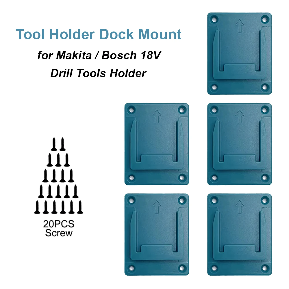 

5 Pack Battery Storage Rack for Makita 14.4V 18V Li-ion Battery Tools Machine Holder Storage Rack Wall Mount Bracket Fixing