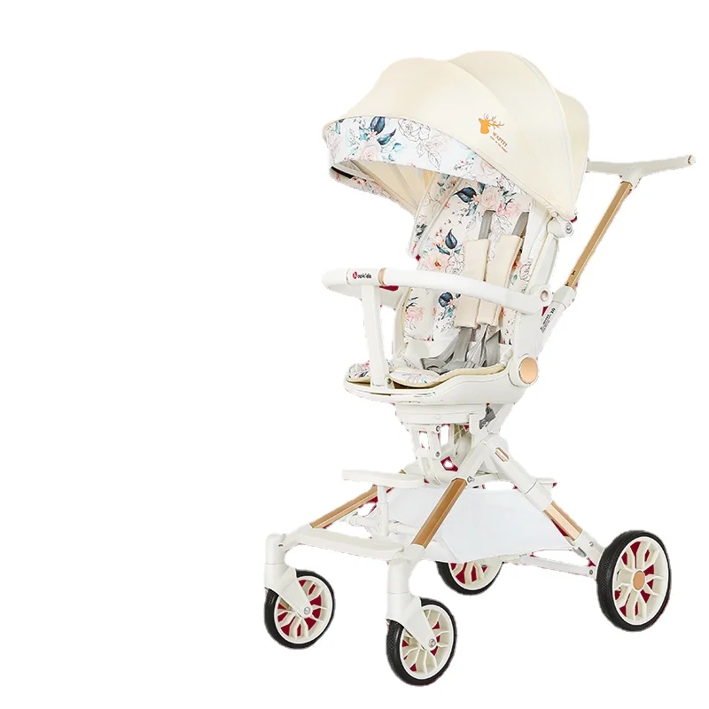 Baby walking artifact baby stroller can sit and lie down and fold two-way high view baby