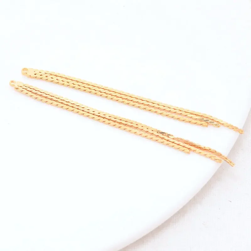 62MM 14K Gold Color Brass Box Chain Tassel Charms Pendants Jewelry Making Supplies Diy Earrings Findings Accessories