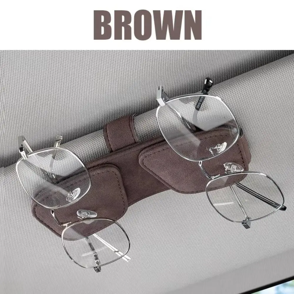 

Magnetic Sunglasses Holder Dual Clip Multifunctional Eyeglass Hanger Practical Space Saving Auto Sun Visor Organizer