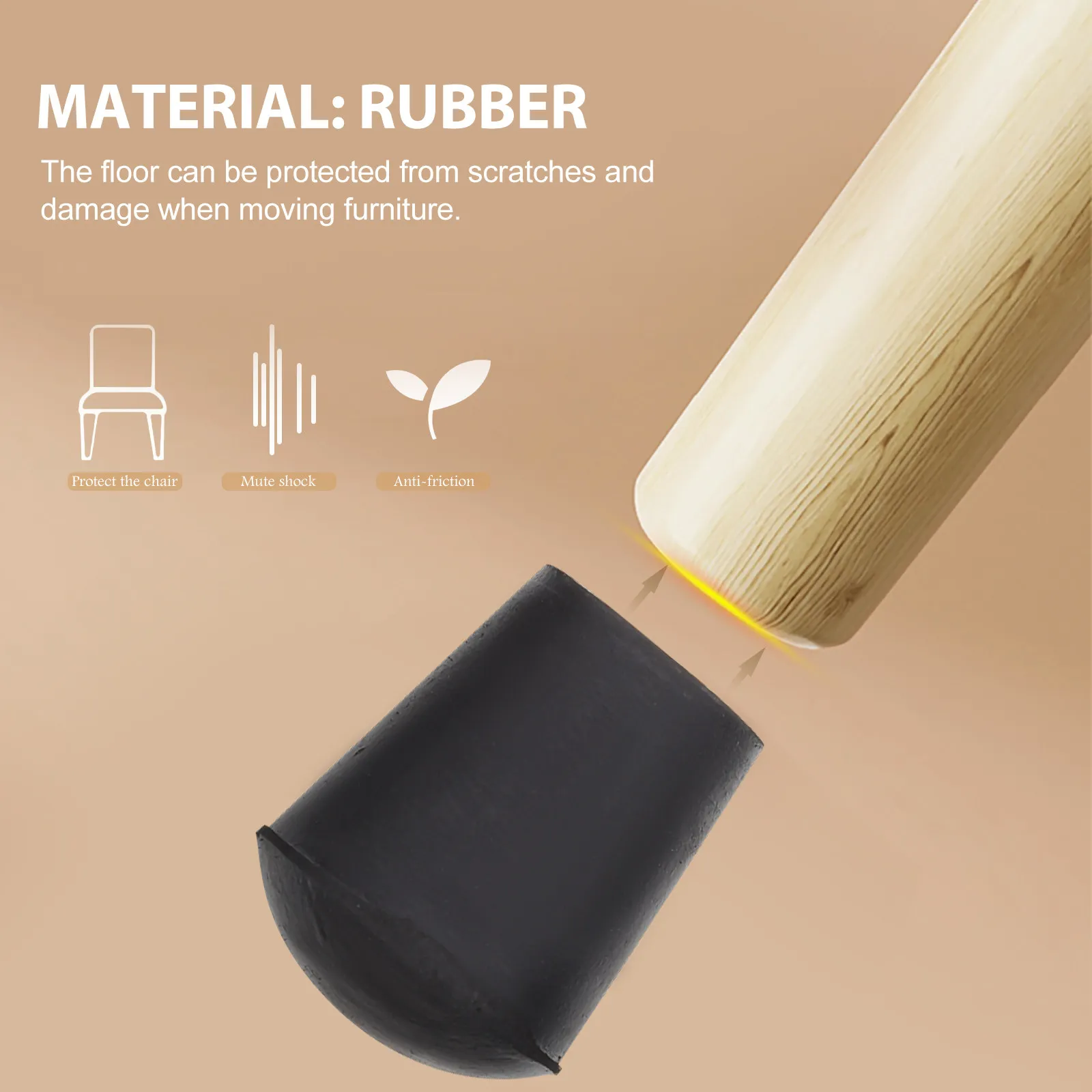40Pcs Chair Leg Covers Heavy-Duty Floor Protectors for Chairs Stools Furniture Non-Slip Quiet Protection Living Room Bedroom