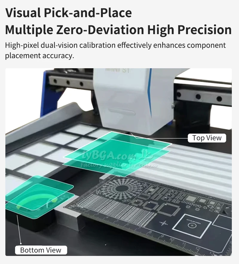 Mini S1 Compact Pick and Place Machine with Double Vision System Ideal for Prototype PCB Assembly & Sample Works