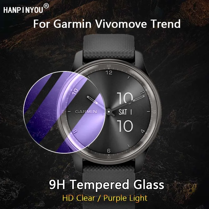 For Garmin Move GarminMove Vivomove Trend Ultra Slim HD Clear / Anti Purple Light 2.5D 9H Tempered Glass Film Screen Protector