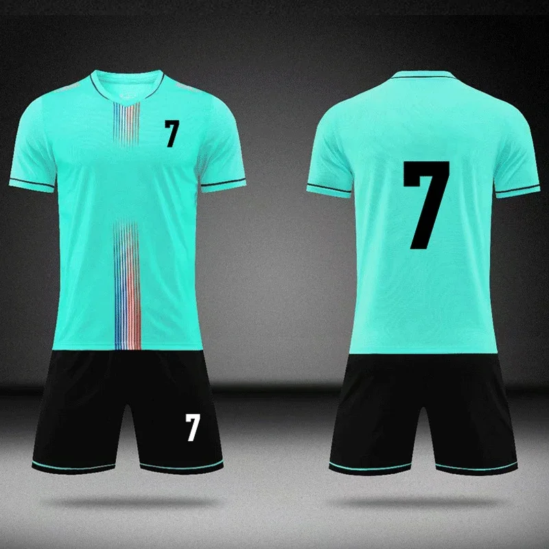 DIY Custom Adult Kid Soccer Jerseys Set Boys Short Sleeve Football Training Suit Football Jersey Set Sportswear