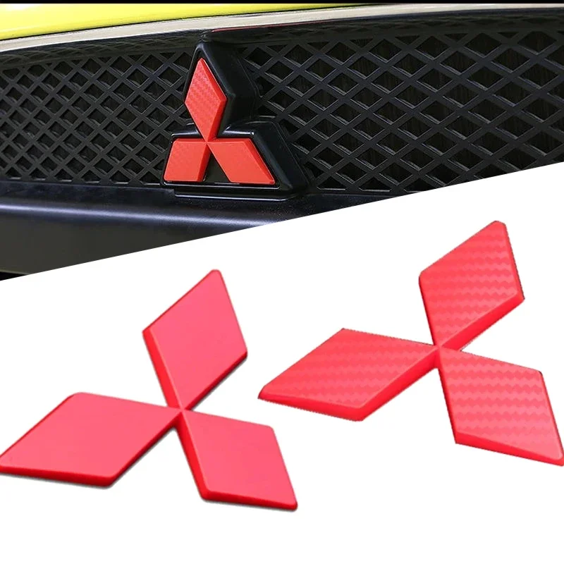

ABS Carbon Fiber Car Front Hood Grille Emblem Badge Sticker for Mitsubishi Lancer EX EVO Auto Refitting Accessories