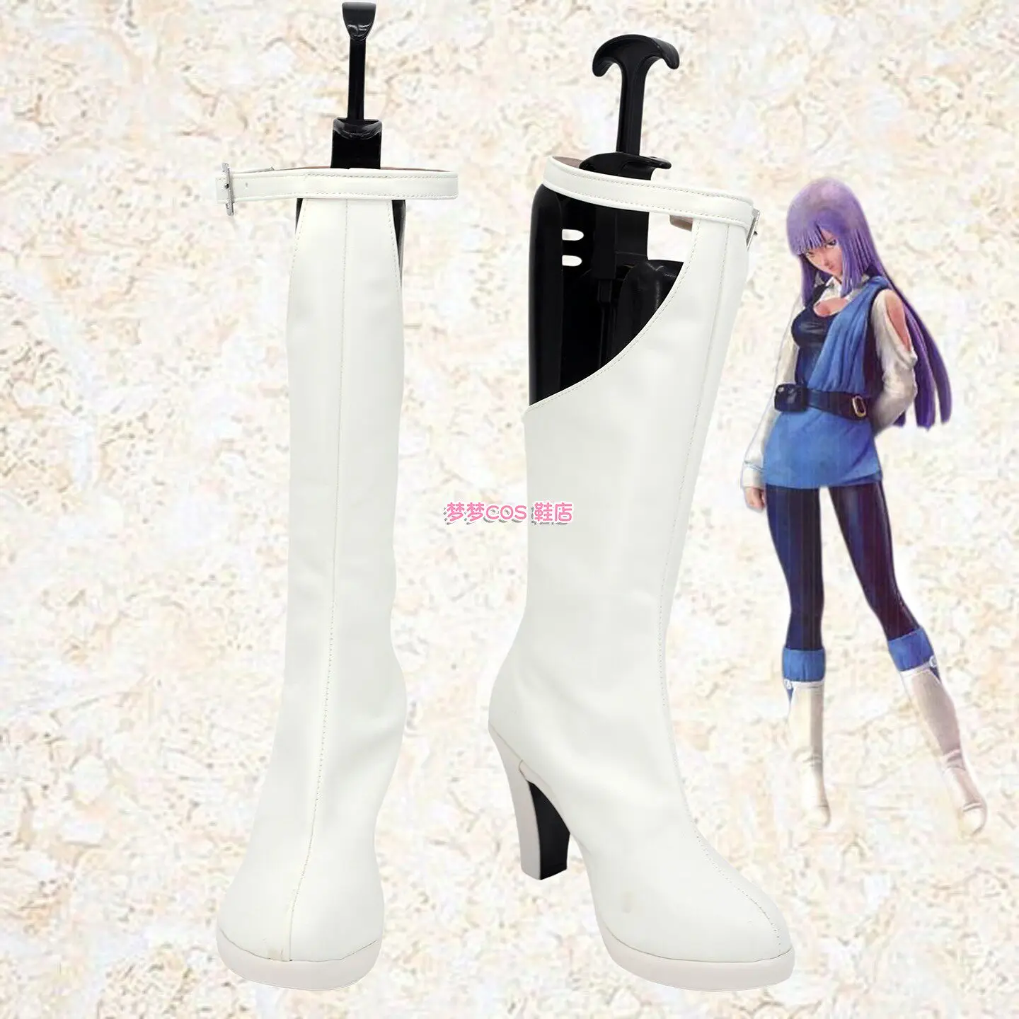 

Anime Gunda Character Roux Louka Cosplay Shoes Roux Louka Boots Halloween Party Christmas Cosplay Roux Louka White High Heel