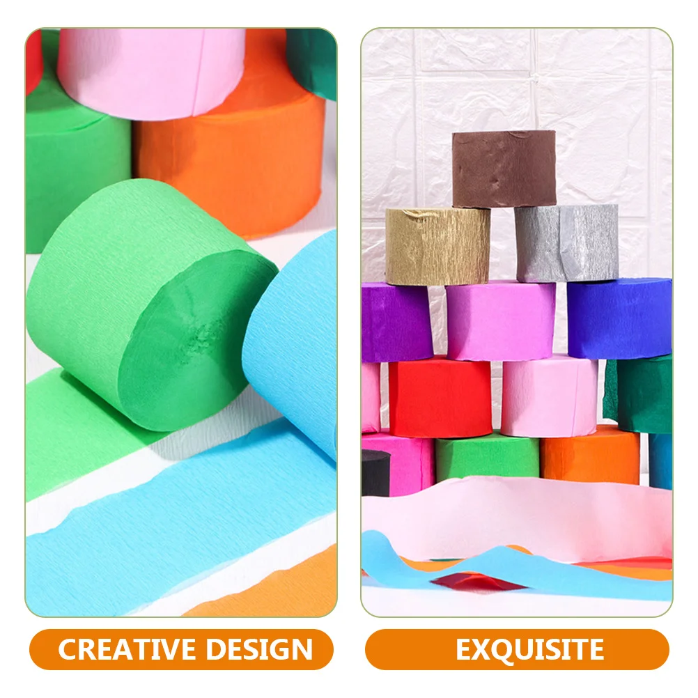 

12 Pcs Paper Streamers Birthday Party Decorations Colorful Ribbon 6 Colors Crepe Paper Streamers Non Fading Easy Cut