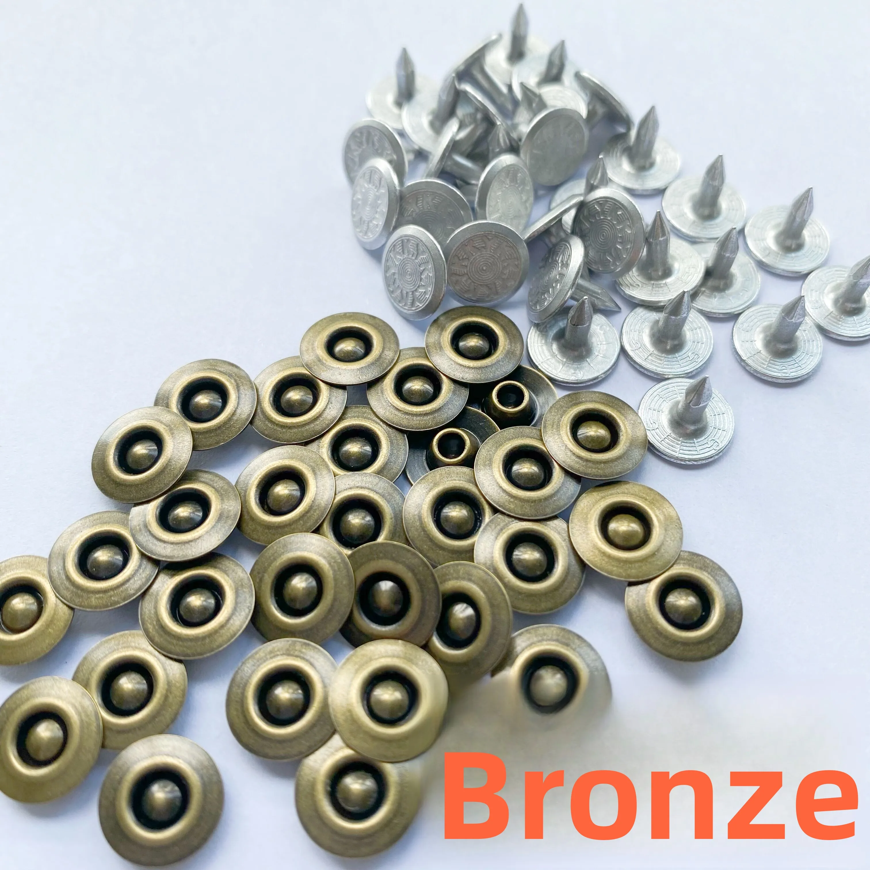 

10 Sets Of Japanese YKK Brand Rivets RT42-15L All-copper Surface Bumping Nails BURR-F New