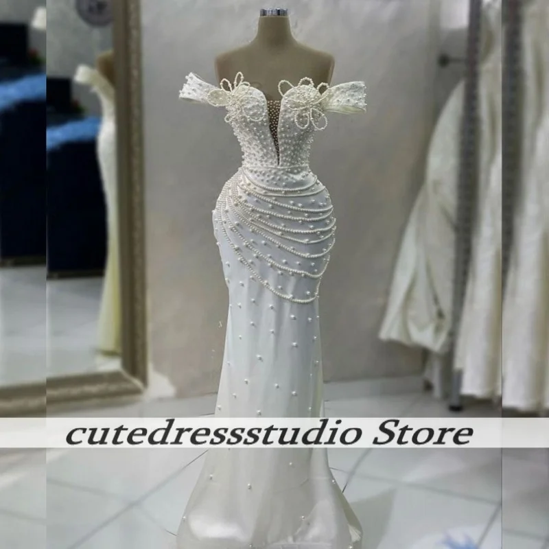 

Graceful Pears Evening Dresses For Women Luxurious Beaded Off The Shoulder Long Mermaid Wedding Party Dress Luxury Customized