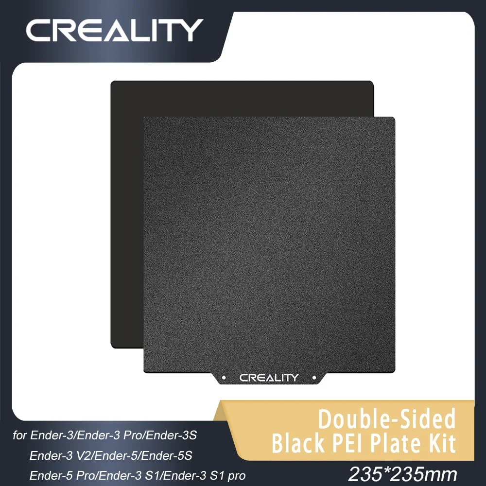 CREALITY Double-Sided Black PEI Plate Kit 235*235mm for Ender-3/Ender-3 Pro/Ender-3S/Ender-3 V2/Ender-3 S1/Ender-3 S1 Pro