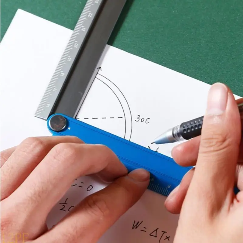 12PF Folding Ruler Rulers Folding Aluminum Alloy Ruler 30cm Metal Stationery Rule