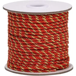 3mm / 35 Yards Metallic Twisted Cord Rope 3-Ply Polyester Twine Cord Two-Color Shiny Cord String Thread for Home Décor