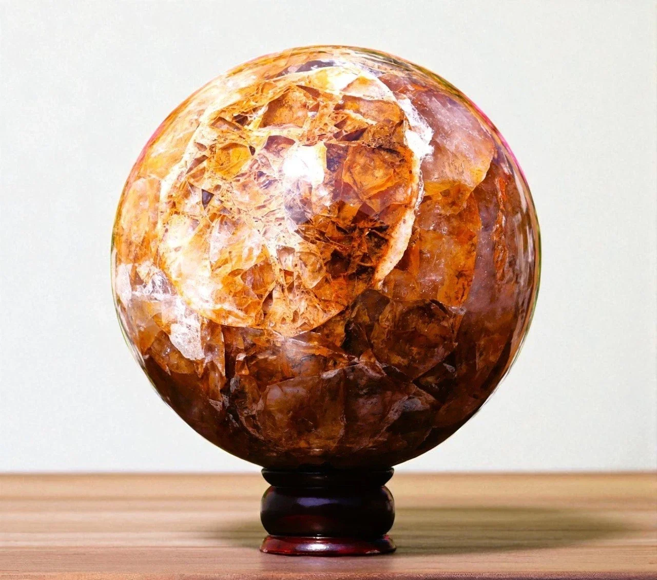 Natural Fire Quartz Crystal Sphere, For Spiritual Healing, Decoration, Purification, Meditation, As a Gift.