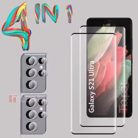 3D Tempered Glass For Samsung Galaxy S21 Ultra Screen Protector Camera Lens Film Samsung S21 Ultra Glass Protective