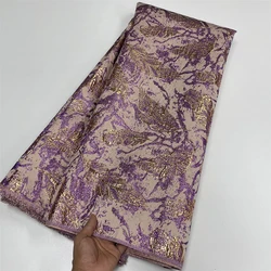 TLXT 2023 Lilac Brocade Jacquard Net Fabric Nigerian Brocade Lace African Tulle Organza Voile Lace For Women Wedding Dress Party